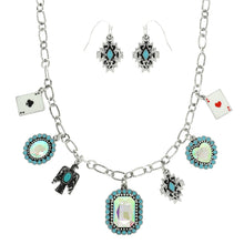 Load image into Gallery viewer, Western Theme Jeweled Multi Charm Necklace Set