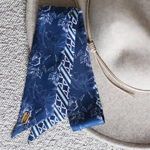 Load image into Gallery viewer, Southwest Navy Cowgirl Lil Twilly Scarf 33" | Wrist Scarf