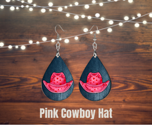 Load image into Gallery viewer, Earrings, Wood teardrops