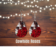 Load image into Gallery viewer, Earrings, Wood teardrops