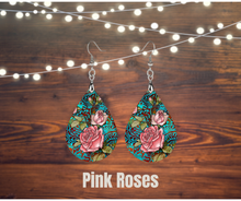 Load image into Gallery viewer, Earrings, Wood teardrops