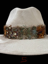 Load image into Gallery viewer, Feather hat band with strap
