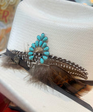 Load image into Gallery viewer, Western Turquoise Squash Blossom Hat Pin Hat Bar
