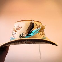 Load image into Gallery viewer, Handmade Teal &amp; White Duck Feather Pick
