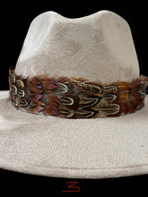Load image into Gallery viewer, Feather hat band with strap
