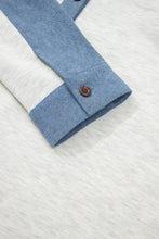 Load image into Gallery viewer, Western Denim Patchwork Shirt Collar Half Button Top (S-XL)
