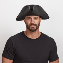 Load image into Gallery viewer, Genuine Leather Tricorn Pirate Hat - Style Blackbeard
