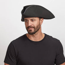 Load image into Gallery viewer, Genuine Leather Tricorn Pirate Hat - Style Blackbeard
