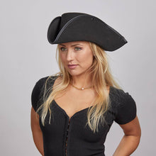Load image into Gallery viewer, Genuine Leather Tricorn Pirate Hat - Style Blackbeard
