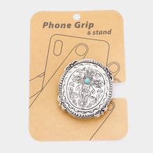 Load image into Gallery viewer, Turquoise Pointed Antique Cross Adhesive Phone Grip Stand
