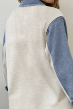 Load image into Gallery viewer, Western Denim Patchwork Shirt Collar Half Button Top (S-XL)
