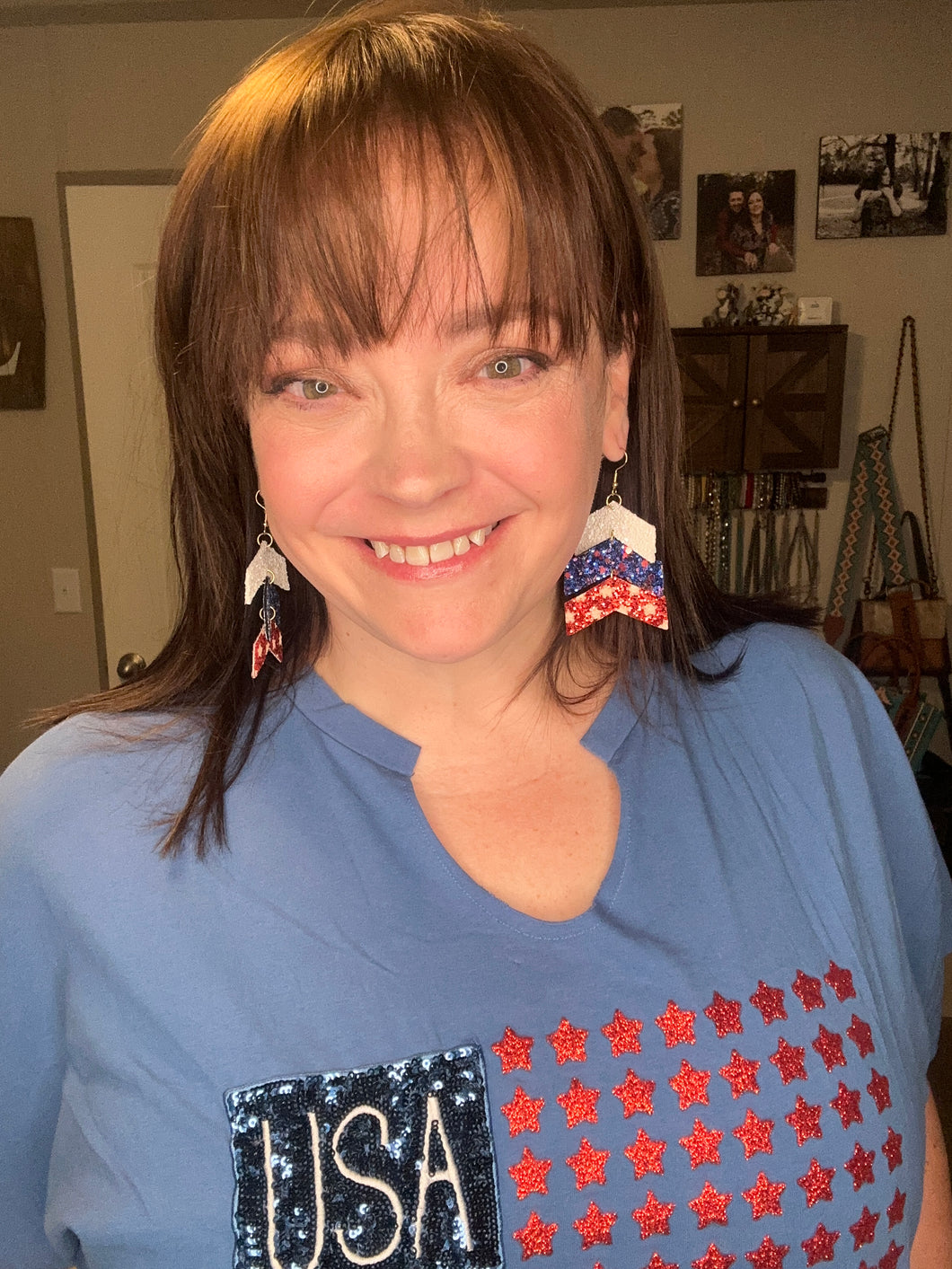 USA Glitter Flag Shirt