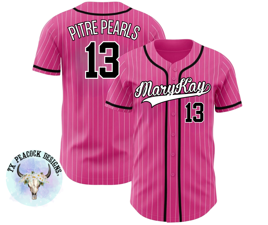 Custom Baseball Jerseys - Julie Pitre (Pitre Pearls)
