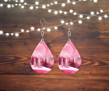 Load image into Gallery viewer, Pink Christmas Earrings
