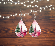 Load image into Gallery viewer, Pink Christmas Earrings
