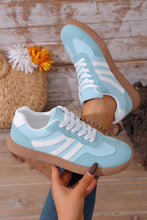 Load image into Gallery viewer, Faux Suede PU Leather Color Block Patchwork Lace-up Shoes
