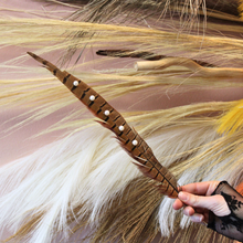 Load image into Gallery viewer, Handmade Premium Studded Pheasant Feather
