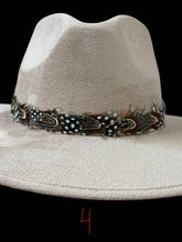 Load image into Gallery viewer, Feather hat band with strap
