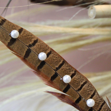 Load image into Gallery viewer, Handmade Premium Studded Pheasant Feather
