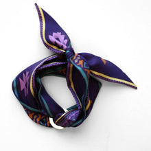 Load image into Gallery viewer, Midnight Violet Aztec Lil Twilly Scarf 33" | Wrist Scarf
