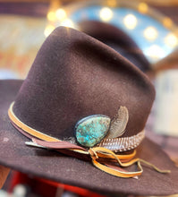 Load image into Gallery viewer, Turquoise Color Jasper Stone Soldered Hat Pin Hat Bar
