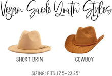 Load image into Gallery viewer, Youth Size Vegan Suede Hat Blank
