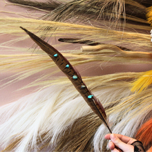 Load image into Gallery viewer, Handmade Premium Studded Pheasant Feather

