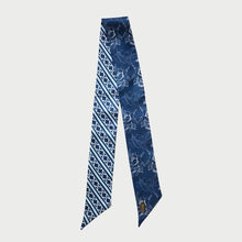 Load image into Gallery viewer, Southwest Navy Cowgirl Lil Twilly Scarf 33" | Wrist Scarf
