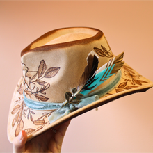 Load image into Gallery viewer, Handmade Teal &amp; White Duck Feather Pick
