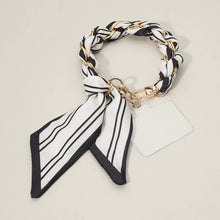 Load image into Gallery viewer, Patterned Fabric Scarf Chain Phone Holder Bracelet Wristlet Strap
