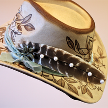 Load image into Gallery viewer, Handmade Pearl Studded Premium Turkey Feather

