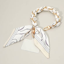 Load image into Gallery viewer, Patterned Fabric Scarf Chain Phone Holder Bracelet Wristlet Strap
