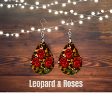 Load image into Gallery viewer, Earrings, Wood teardrops
