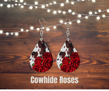 Load image into Gallery viewer, Earrings, Wood teardrops
