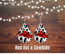 Load image into Gallery viewer, Earrings, Wood teardrops
